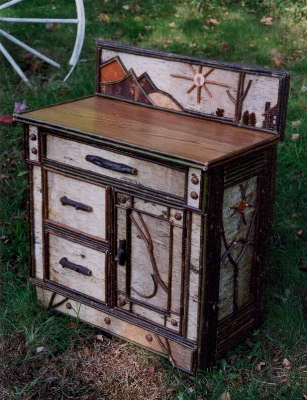 rustic cabinets, rustic furniture, birch bark